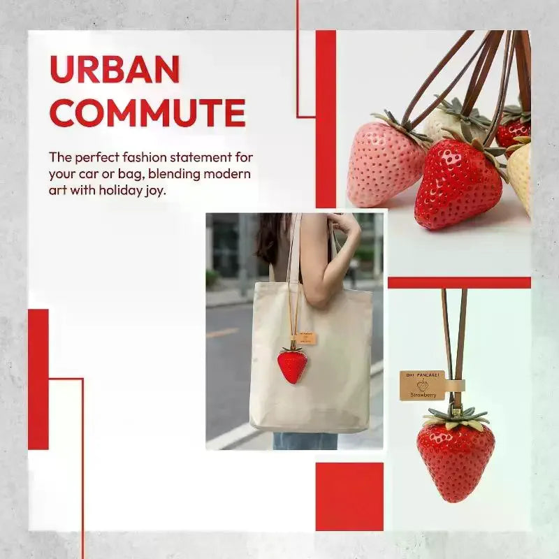 Strawberry Bag Charm – Cute Keychain & Bag Pendant