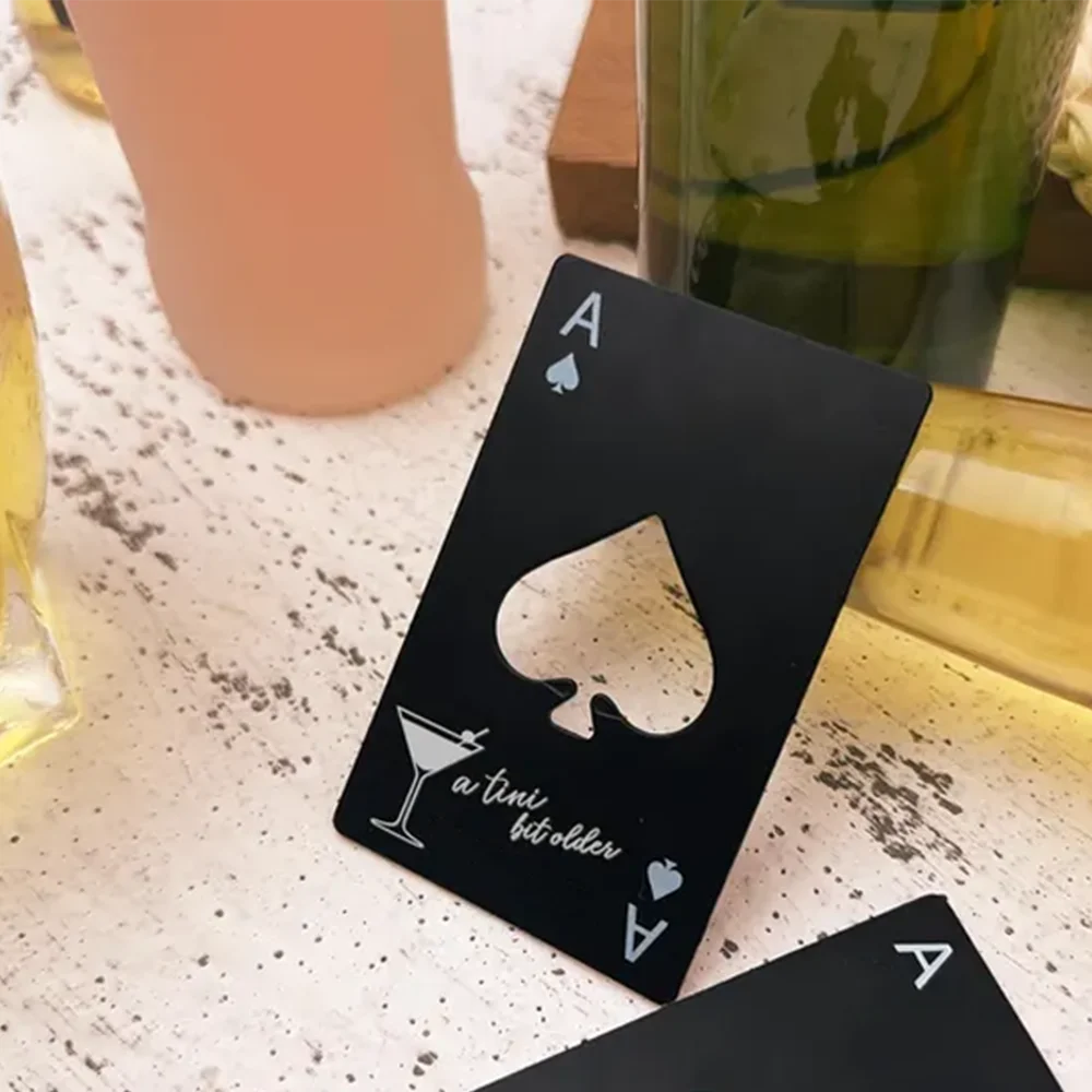 Ace of Spades Engraved Bottle Opener – Birthday Party Favor Engraved Bottle Opener Peaceful Pleasures Health and Wellness