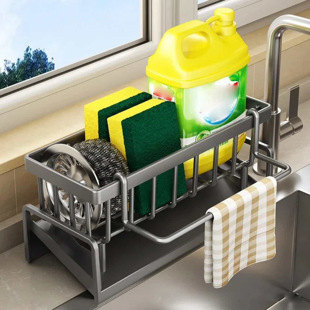 Kitchen Sink Organizer – Self-Draining Sponge & Soap Holder