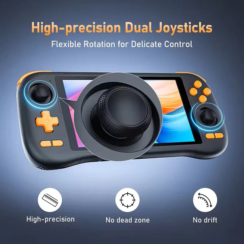 K56 Android 14 portable gaming console with 5.5-inch touchscreen and over 50 retro video game emulators for DC/MAME/SS/PSP Peaceful Pleasures Health and Wellness