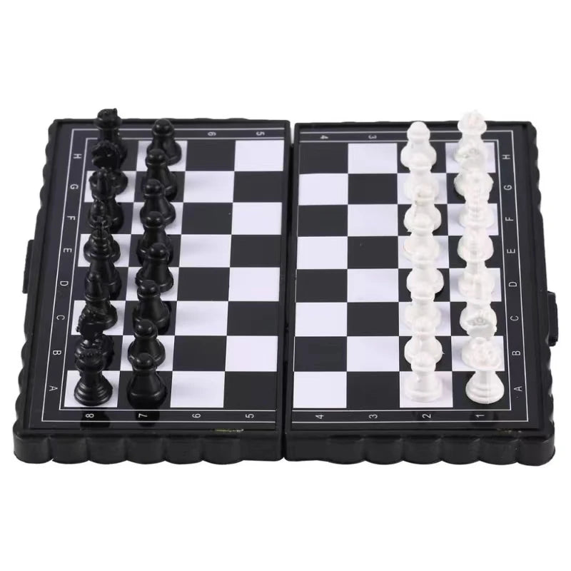 Mini Magnetic Chess Set for Kids - Portable Folding Plastic Chessboard Outdoor Friendly Travel Board Game Peaceful Pleasures Health and Wellness
