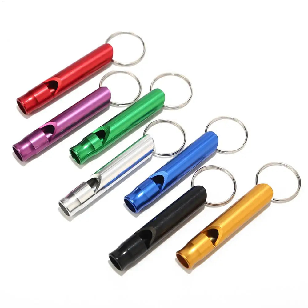 Outdoor Aluminum Alloy Small Whistle Portable Keychain Referee Whistle High Decibel Emergency Fire Training Survival Whistle Peaceful Pleasures Health and Wellness