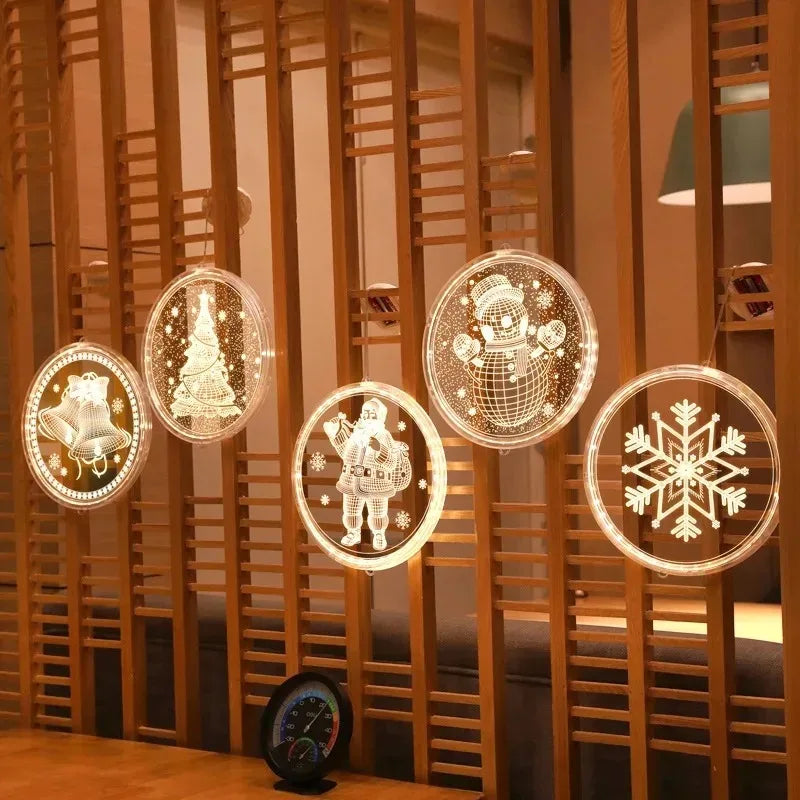 3D LED Christmas Window Lights | Warm White Hanging Decor