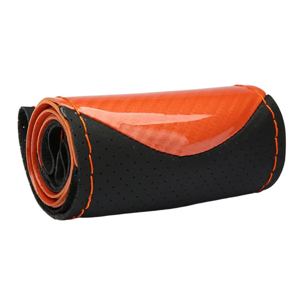 Carbon Fiber Hand-Stitched Steering Wheel Cover | Faux Leather