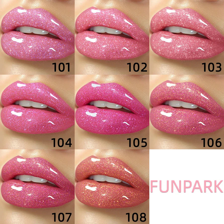 FUNPARK 8-Color Glitter Shimmer Lip Gloss | Diamond Lipstick