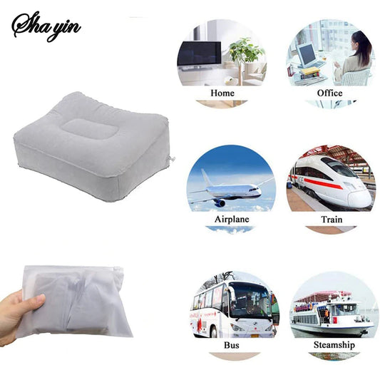 Inflatable Soft Footrest Pillow PVC Inflatable Foot Rest Pillow Cushion Air Travel Office Home Leg Up Relaxing Feet Almohada Peaceful Pleasures Health and Wellness