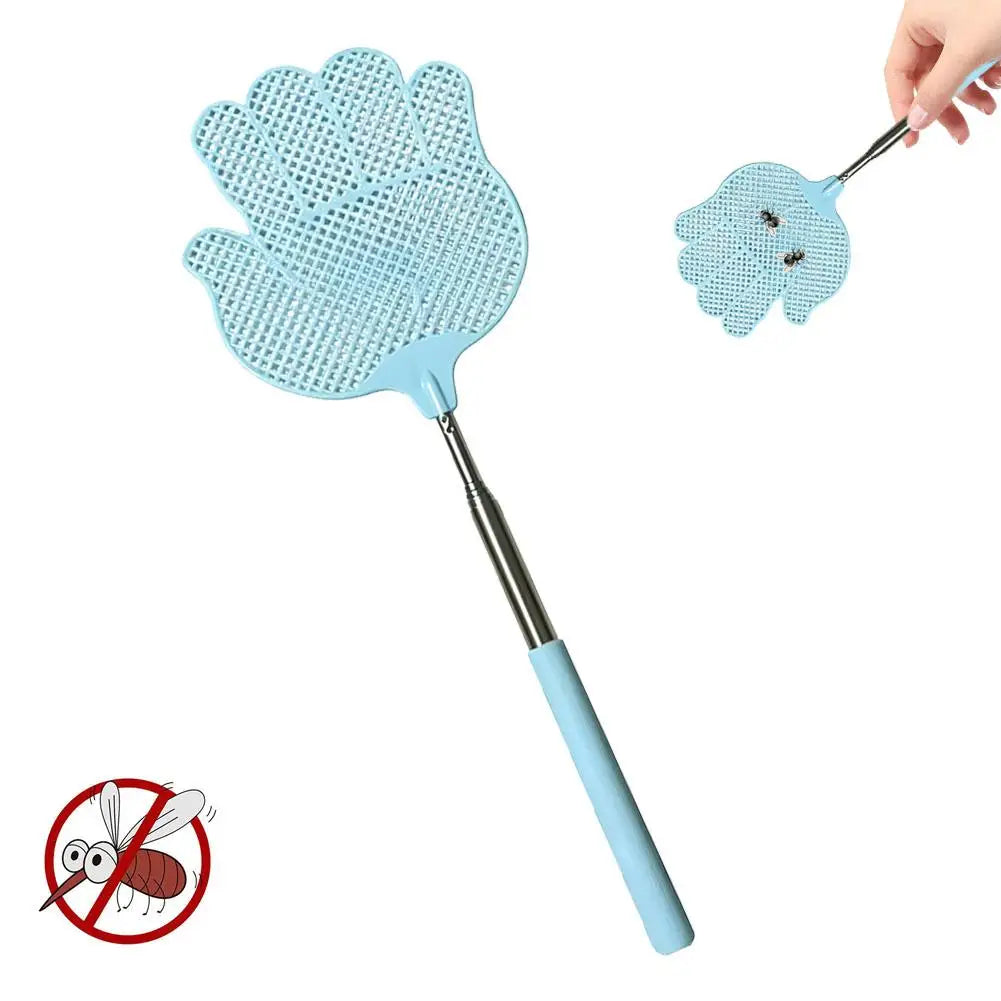 Adjustable Stainless Steel Telescopic Pole Fly Swatter Flexible Bug Swatters for Kitchen, Patio & Living Room Summer Peaceful Pleasures Health and Wellness B