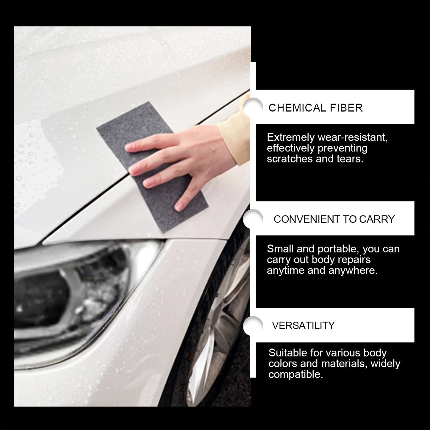 1Pcs/lot Gary Car Scratches Remover Cloth Easy to Use Lightweight Scratch Cleaning Maintenance Suitable for All Kinds of Cars Peaceful Pleasures Health and Wellness