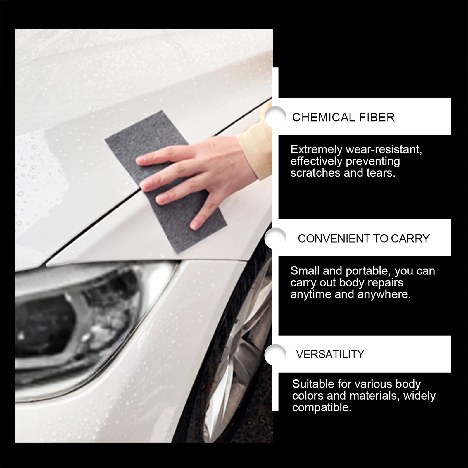 1Pcs/lot Gary Car Scratches Remover Cloth Easy to Use Lightweight Scratch Cleaning Maintenance Suitable for All Kinds of Cars Peaceful Pleasures Health and Wellness