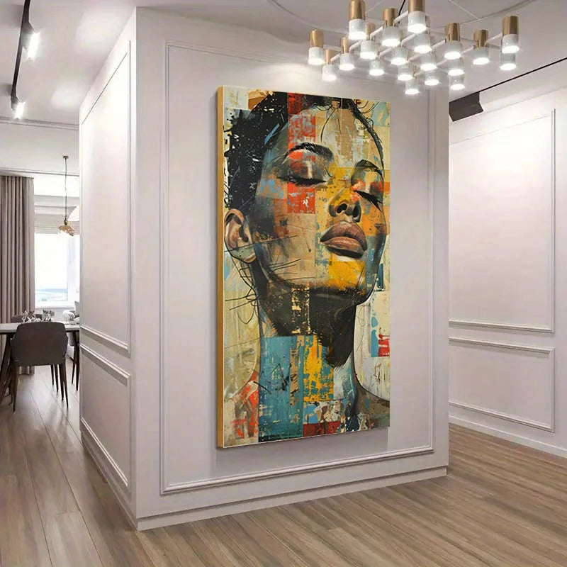 1pc Art Deco Modern Classic Style Frameless Canvas Wall Art, Wall Hanging Decor for Living Room, Bedroom, Large Canvas Wall Art Peaceful Pleasures Health and Wellness