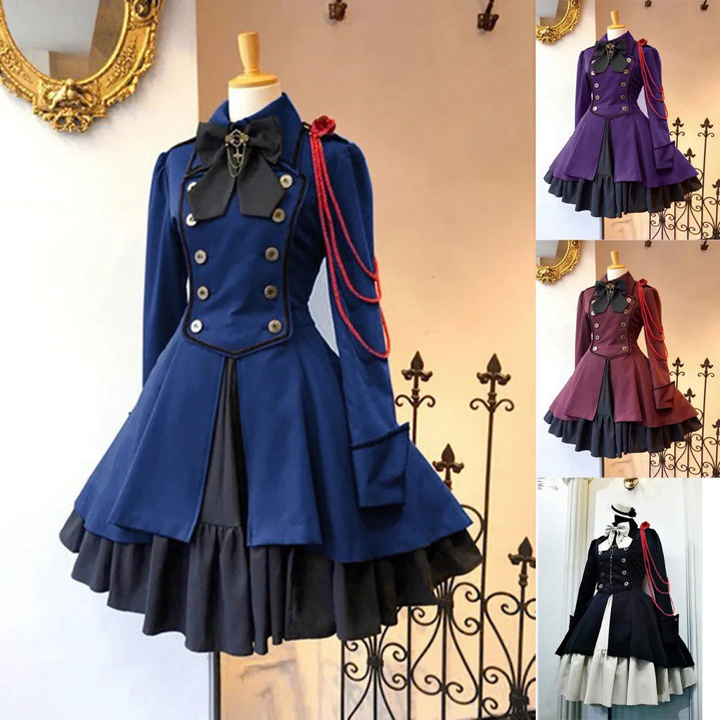 Women's Medieval Gothic Lolita Dress – Vintage Cosplay Costume