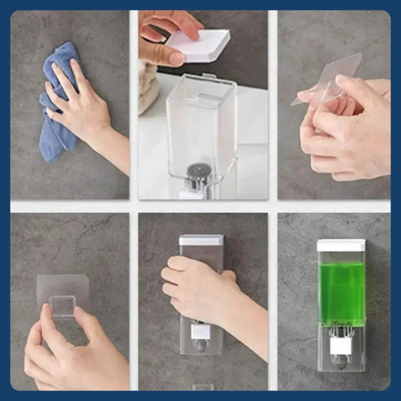 Transparent Wall-mounted Manual Soap Dispenser Household Bathroom Hotel Single-head Non-punching Hand Sanitizer Soap Dispenser Peaceful Pleasures Health and Wellness