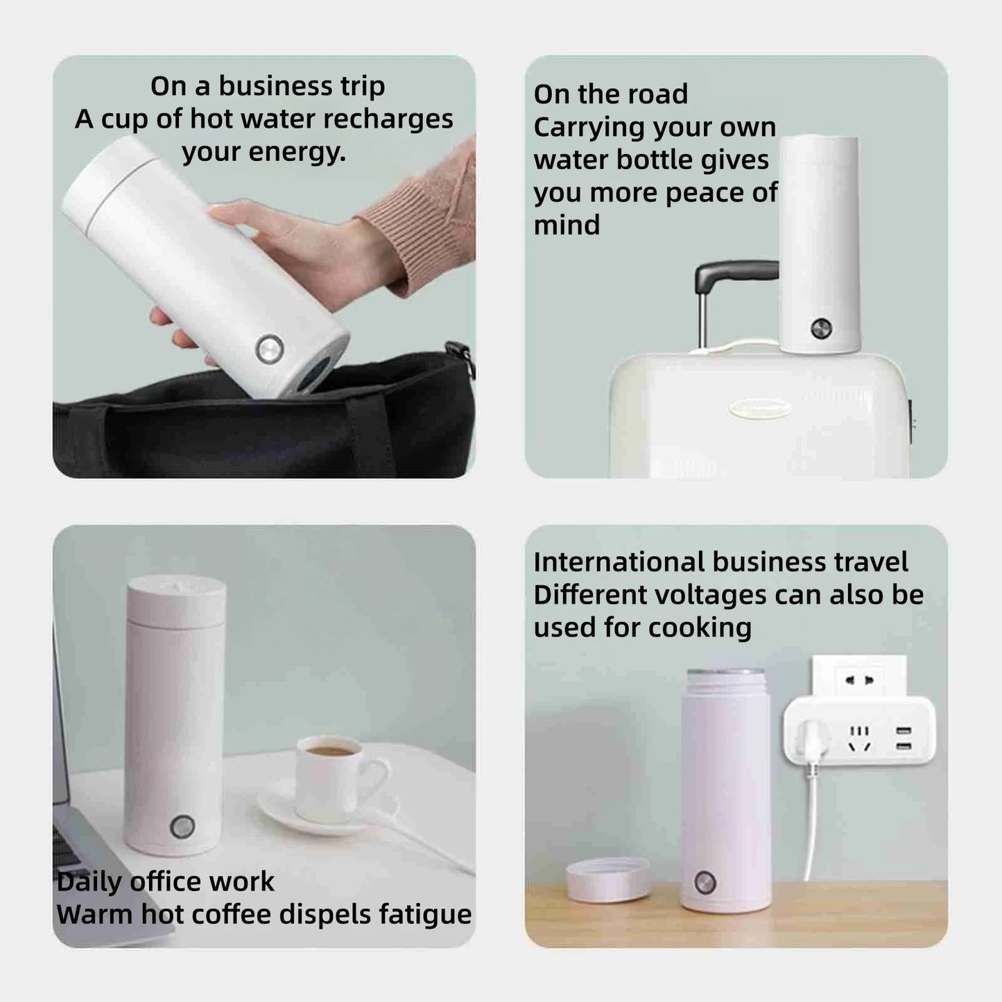 400ML Electric heating cup small portable electric heating water cup insulation one boiling water kettle travel Peaceful Pleasures Health and Wellness