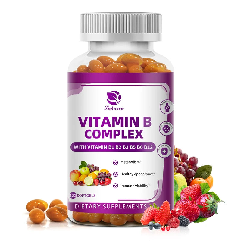 Vitamin B Complex Capsules – Energy, Metabolism & Nerve Support Vitamin Supplement Peaceful Pleasures Health and Wellness 120PCS 1bottle United States