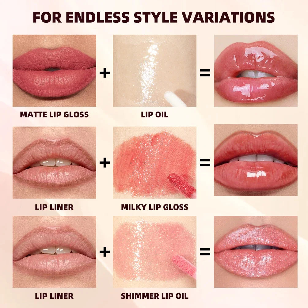 QIBEST 6 PCS Lip Color Makeup Sets Include 2*Lipliner,1 Matte Liquid Lipstick,2 Mirror Lip Glaze And 1 Transparent Lip Oil Balm Peaceful Pleasures Health and Wellness
