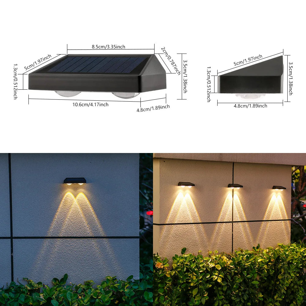 Solar Wall Lights Outdoor IP65 Waterproof – Garden & Pathway