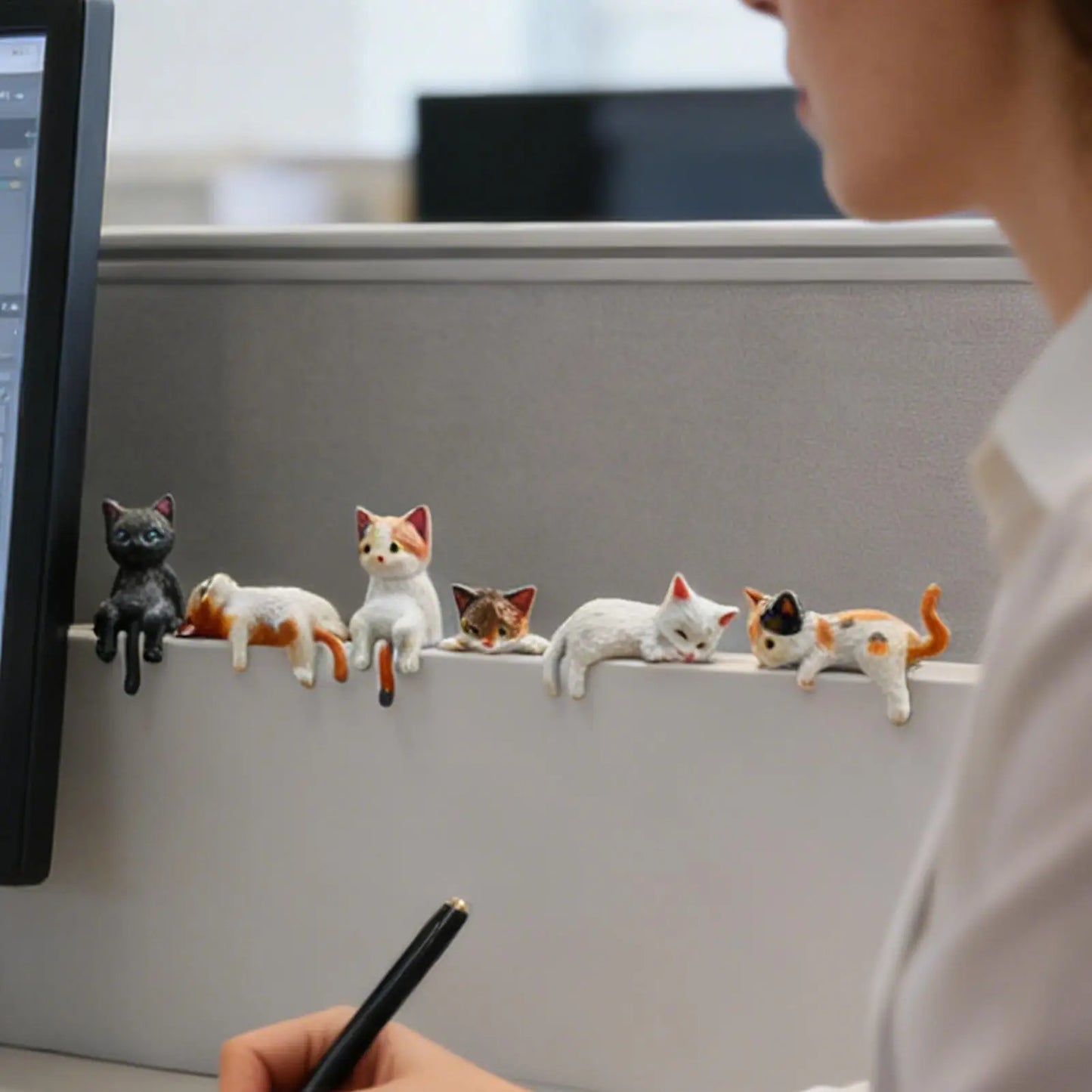 10-Piece Mini Cat Figurines Set – Dashboard & Desk Decor Mini Cat Figurines Peaceful Pleasures Health and Wellness