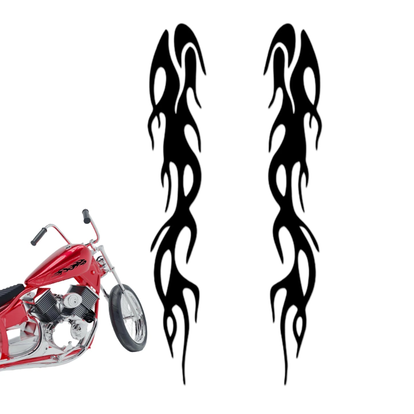 Reflective Flame Motorcycle Car Decal Stickers – Waterproof 1 Pair