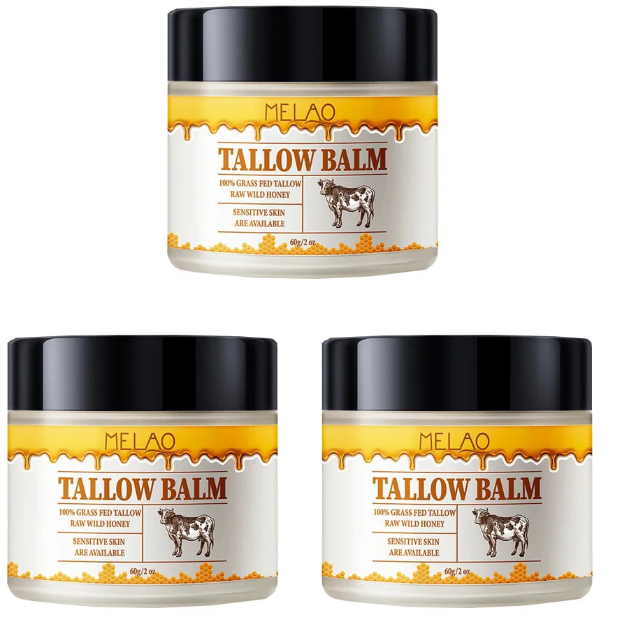 60g Beef Tallow Paste For Skin Care Beef Neck Balm Grass Fed Tallow Wild Honey Skin Moisturizer Face And Body Peaceful Pleasures Health and Wellness 60gx3 pieces