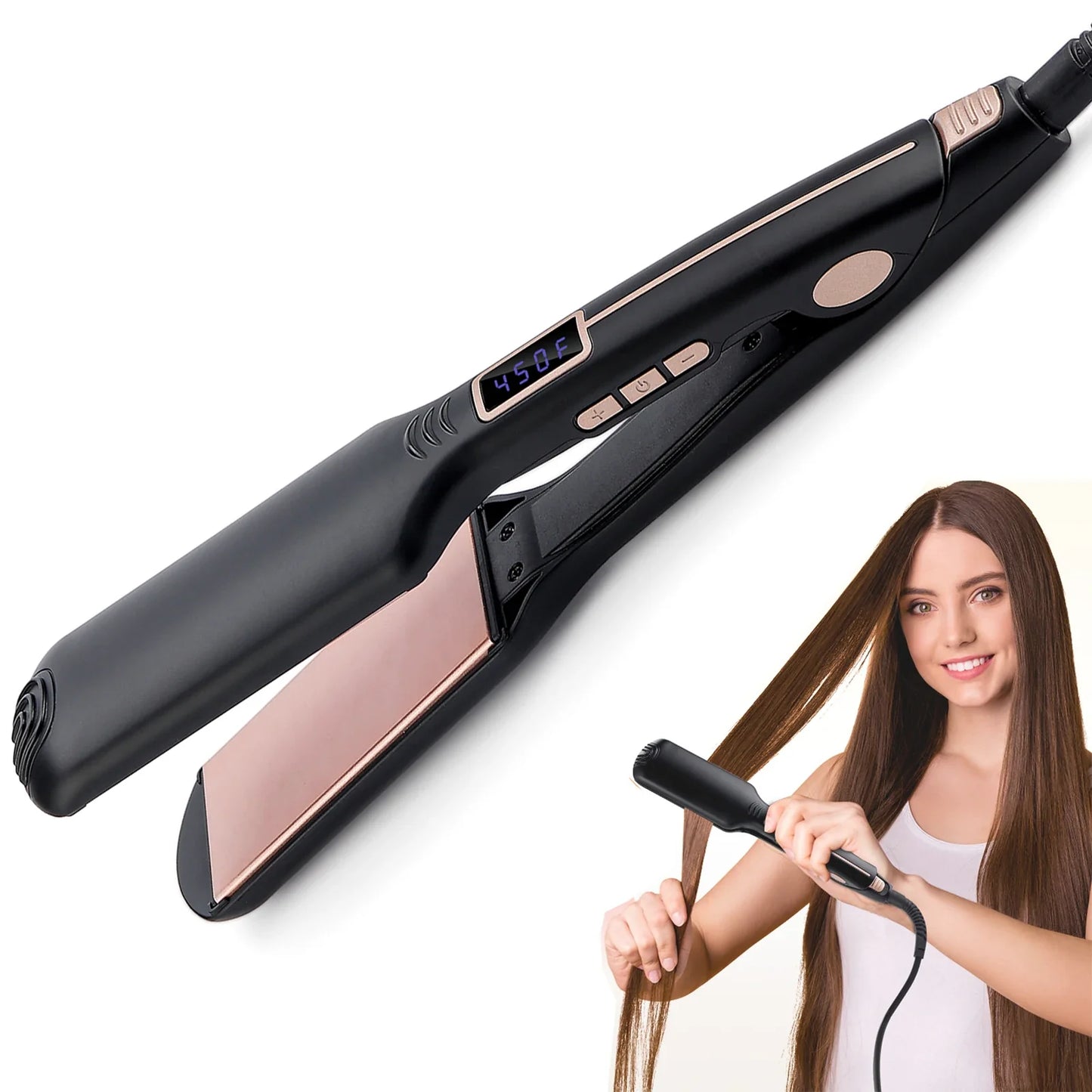 2-in-1 Hair Straightener & Curler | 10s Heat, 12 Temps