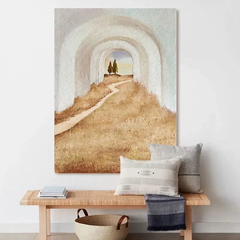 Pure Handmade Oil Painting, Abstract Art, Living Room, Bedroom, Sofa Background, Hanging Painting, Corridor Decoration Painting Peaceful Pleasures Health and Wellness No frame 70cmx140cm