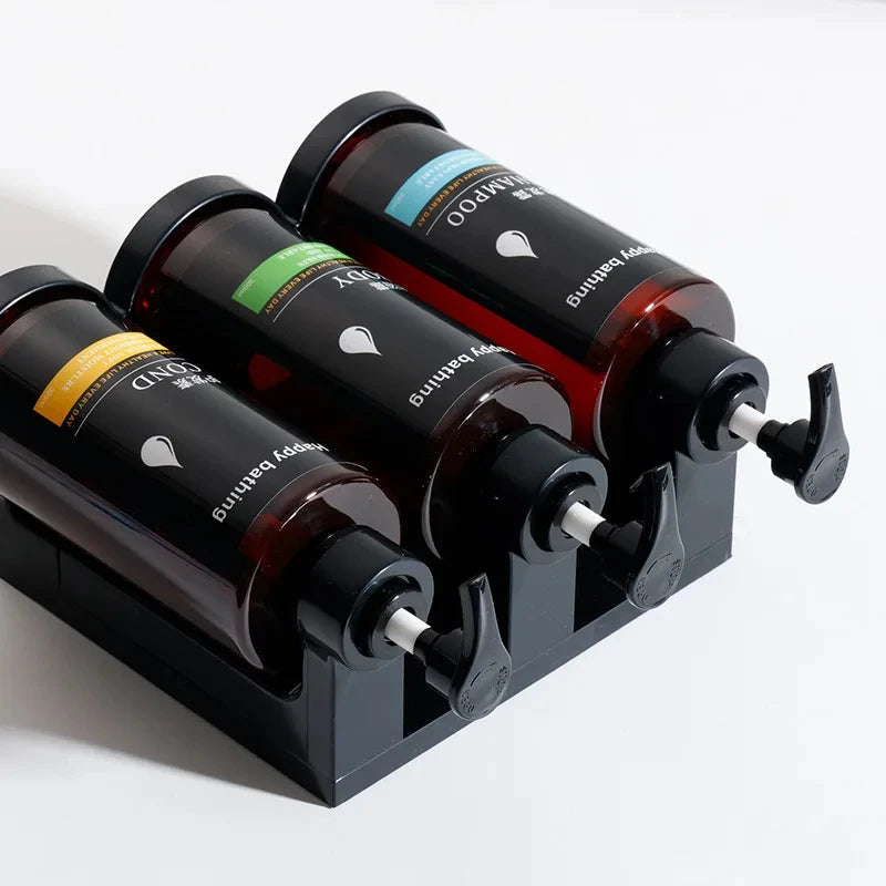Wall-Mounted Manual Soap Dispenser Set – No-Drill Bottles