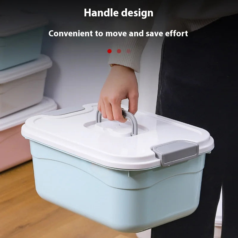 Large Plastic Storage Bins with Lids, Foldable Handled Organizer Box for Clothes Toys Snacks, Big Household Storage Container Peaceful Pleasures Health and Wellness