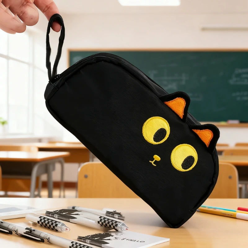 3D Black Cat Pencil Case | Large Capacity Paw Print Gift