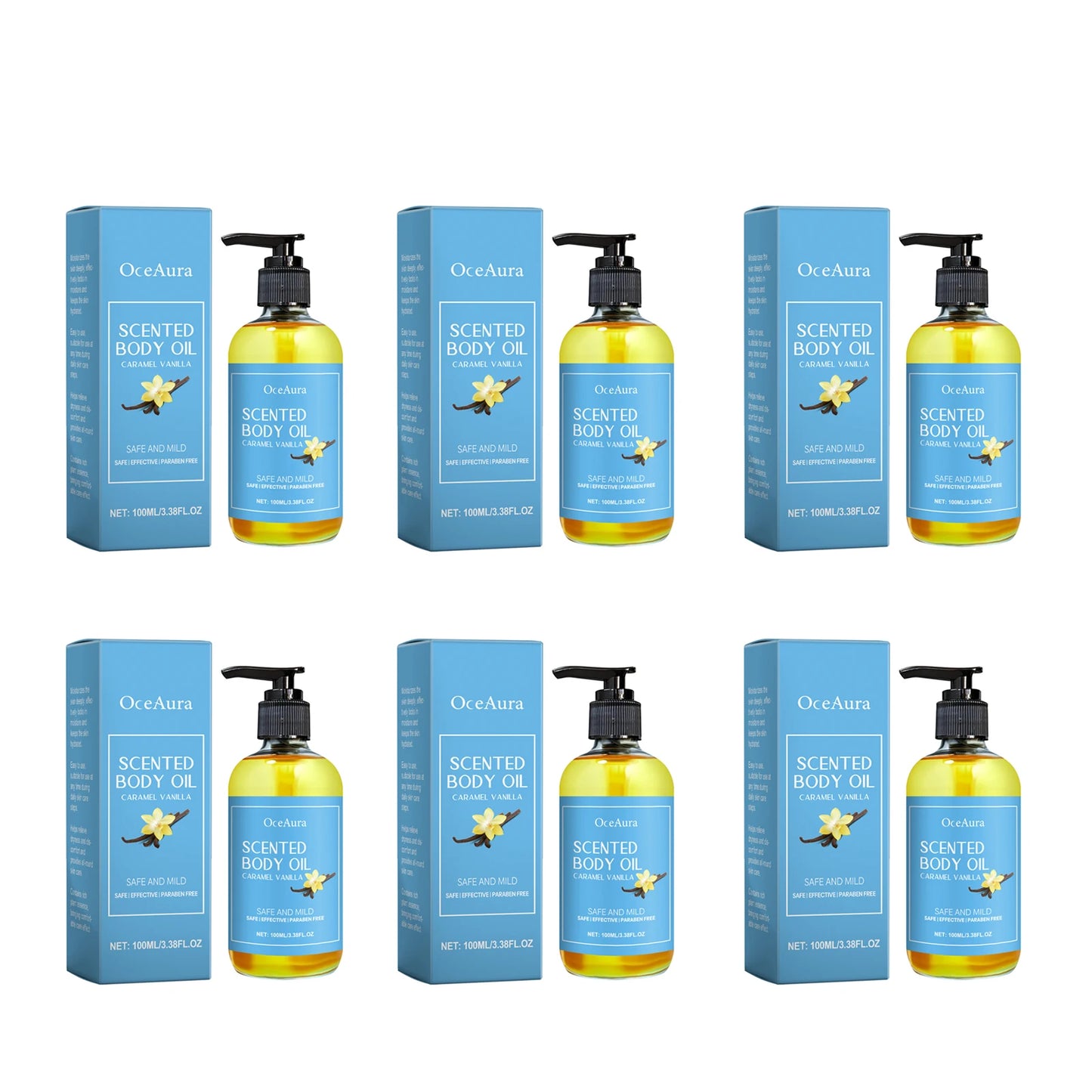 OceAura Vanilla Body Massage Oil – Moisturizing Stress Relief