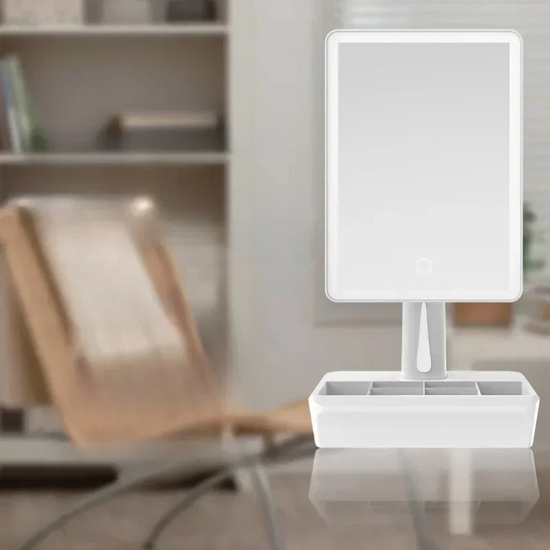 Desktop Vanity Mirror 20 LED Lights Touch Dimmer & Bluetooth Speaker