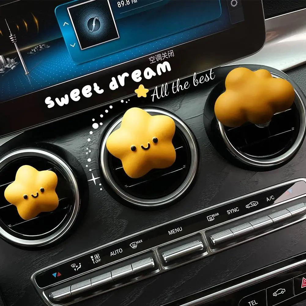 Lucky Star Car Air Vent Clip Cute Cloud Aromatherapy Diffuser StoneCar Interior Decor Ornament For Women Gifts Peaceful Pleasures Health and Wellness