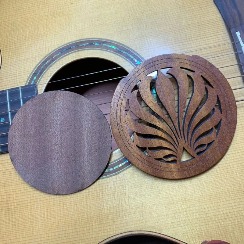 Guitar Wooden Soundhole Sound Hole Cover Block Feedback Buffer