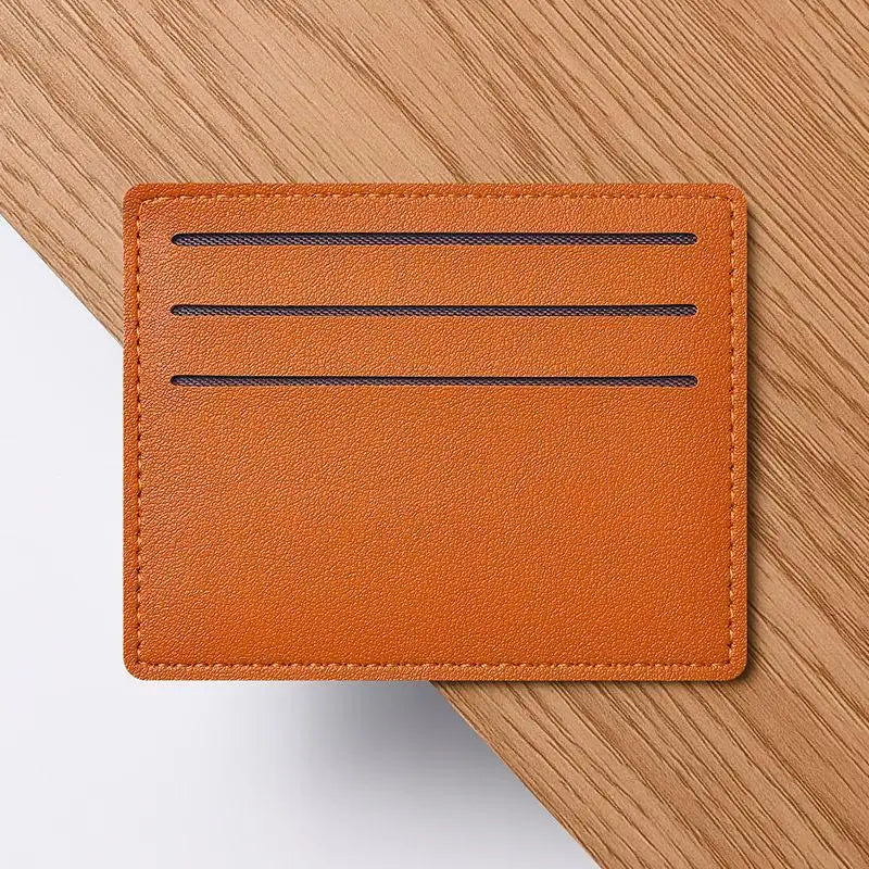 Minimalist Slim PU Card Holder – 6-Slot Pocket Wallet Case