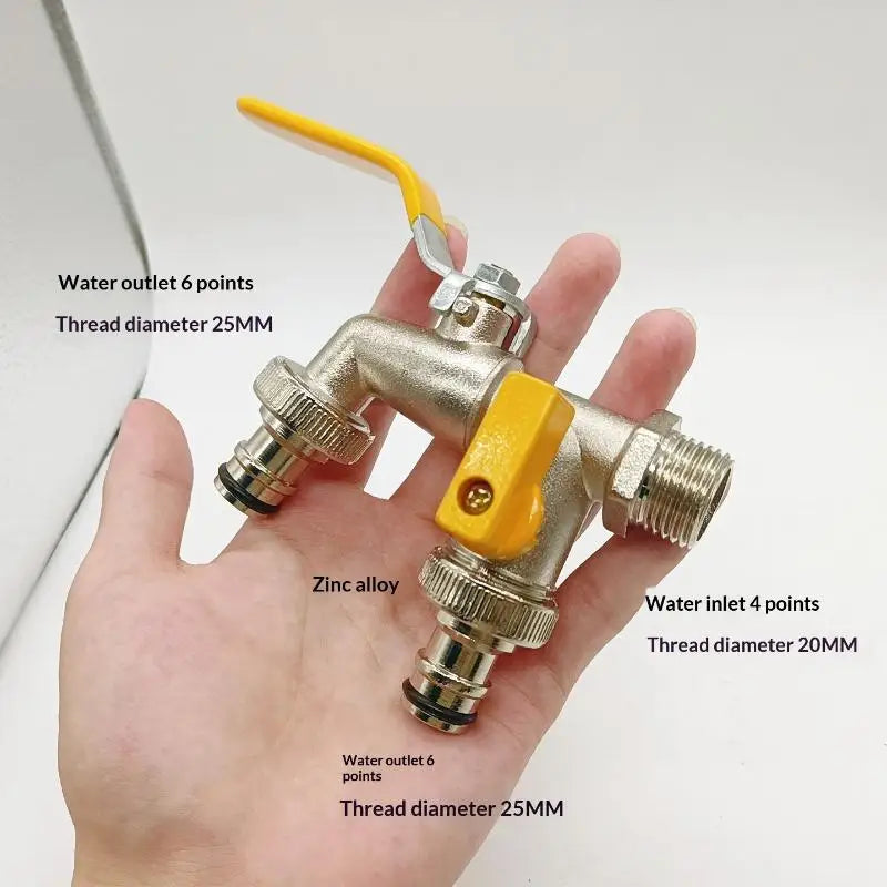 1Pcs 1/2'' 3/4'' IBC Water Tank Connector Garden Hose Tap Faucet Adapter With 2 Outlets Irrigation Joint Replacement Fitting Peaceful Pleasures Health and Wellness
