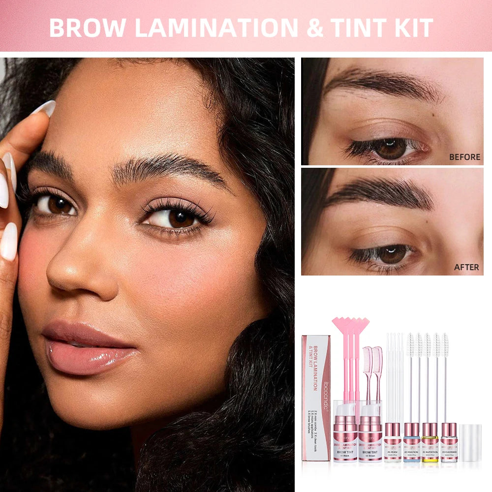 Semi-permanent Brow or Lash Lift And Tint Kit Professional Brow Lamination Eyelash Lifting Perming Lashes Home Use Dye Brow Tool Peaceful Pleasures Health and Wellness