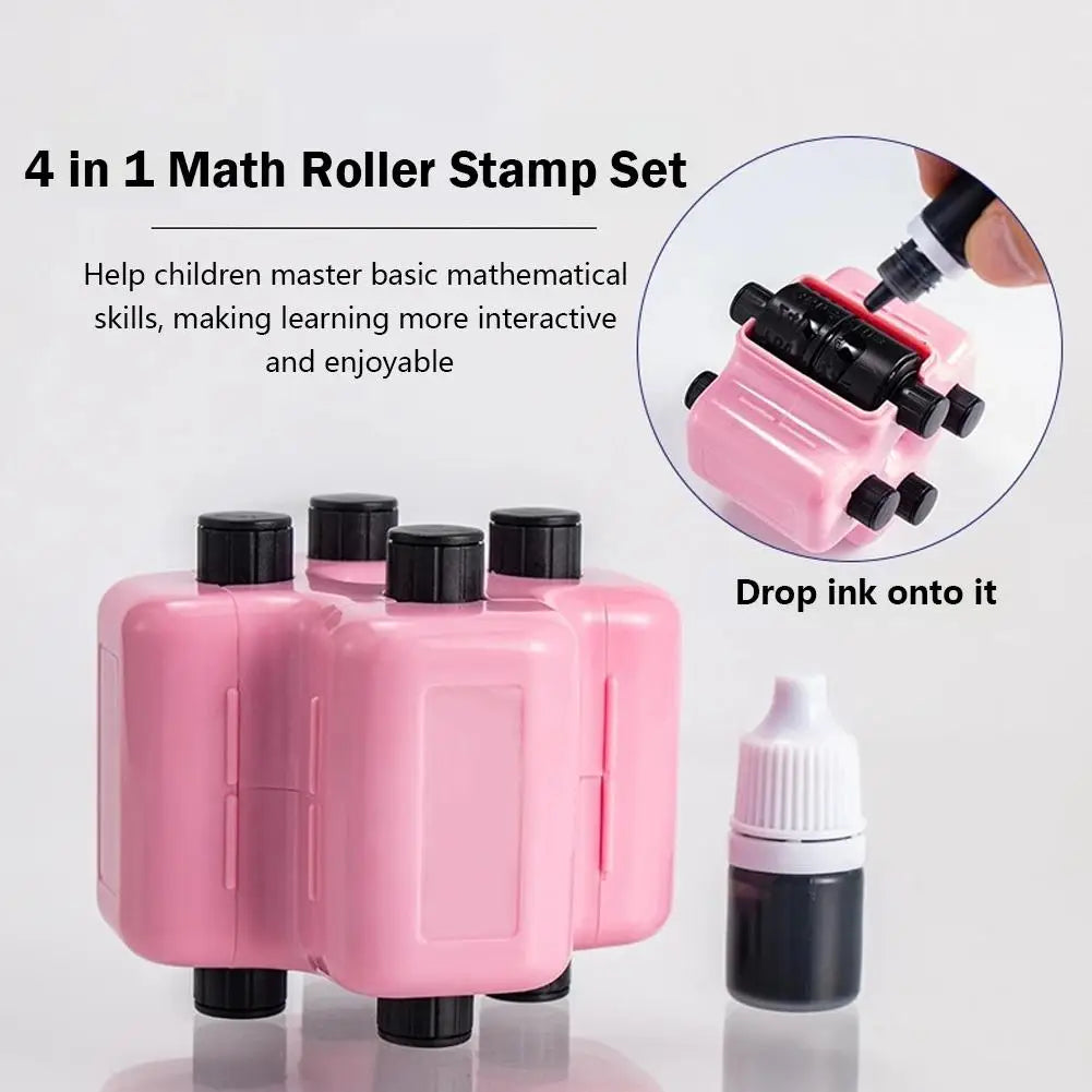 4-in-1 Math Roller Stamp Set | Addition, Subtraction & More