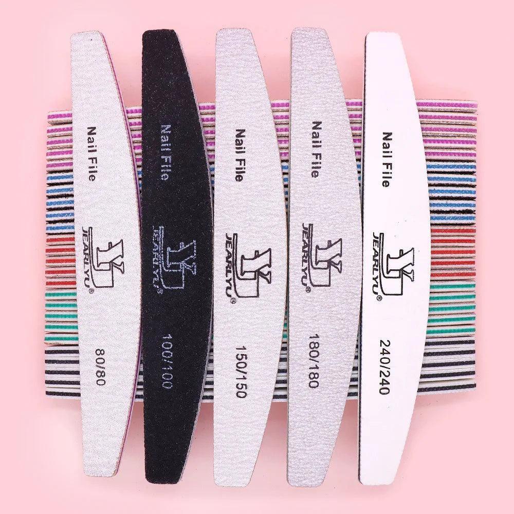 5Pcs/Lot Nail File Mix Color Limas 80/100/150/180/240 Grit Professional Sandpaper Cuticle Remover Buffer Files Manicure Tool Set Peaceful Pleasures Health and Wellness