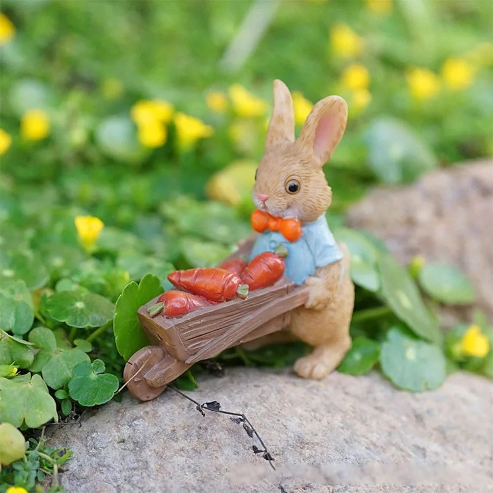 Cartoon Rabbit & Turtle Resin Garden Figurines | Micro Landscape