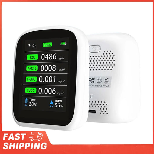 Portable LCD Air Meter 1 8 in1 Wifi PM1 0 PM2 5 PM10 CO2 TVOC HCHO Peaceful Pleasures Health and Wellness