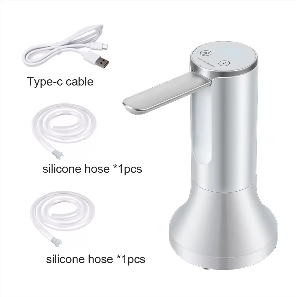 HOMEFISH Electric Water Bottle Pump | 1200mAh, LED, 3 Settings Electric Water Pump Peaceful Pleasures Health and Wellness White Add Base