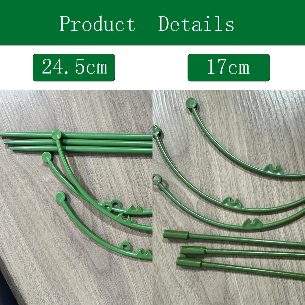 3 Set Durable Green Plant Support Pile Half Round Removable Climbing Vines Stake Easy to Use Bonsai Fixing Rod Peaceful Pleasures Health and Wellness