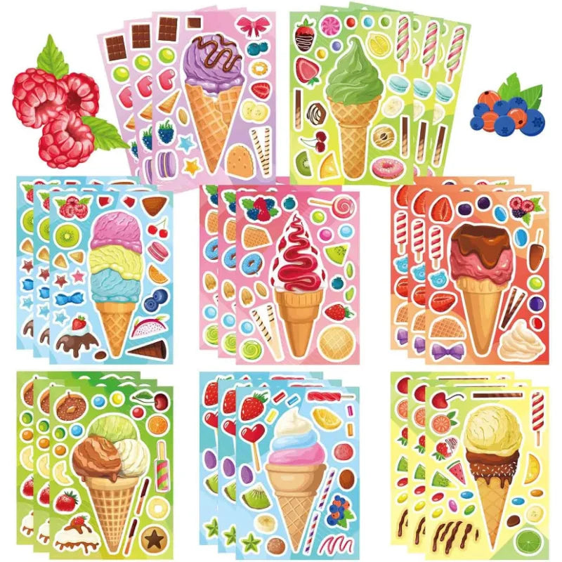 Cartoon Sweet Dessert Stickers Children DIY Toys Assembly Delicious