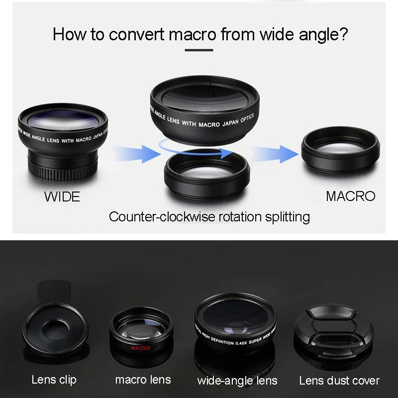 Mobile Phone 37MM 0.45X 49UV Super Wide-angle + Macro Lens For Mobile Camera For Phone Cell Phone Accessories Smartphone Support Peaceful Pleasures Health and Wellness