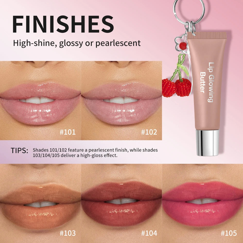 Lakerain Butter Lip Glowing With Keychain Long Lasting Deep Hydration Natural Color Smooth Lip Quickly Improve Lip Condition Peaceful Pleasures Health and Wellness