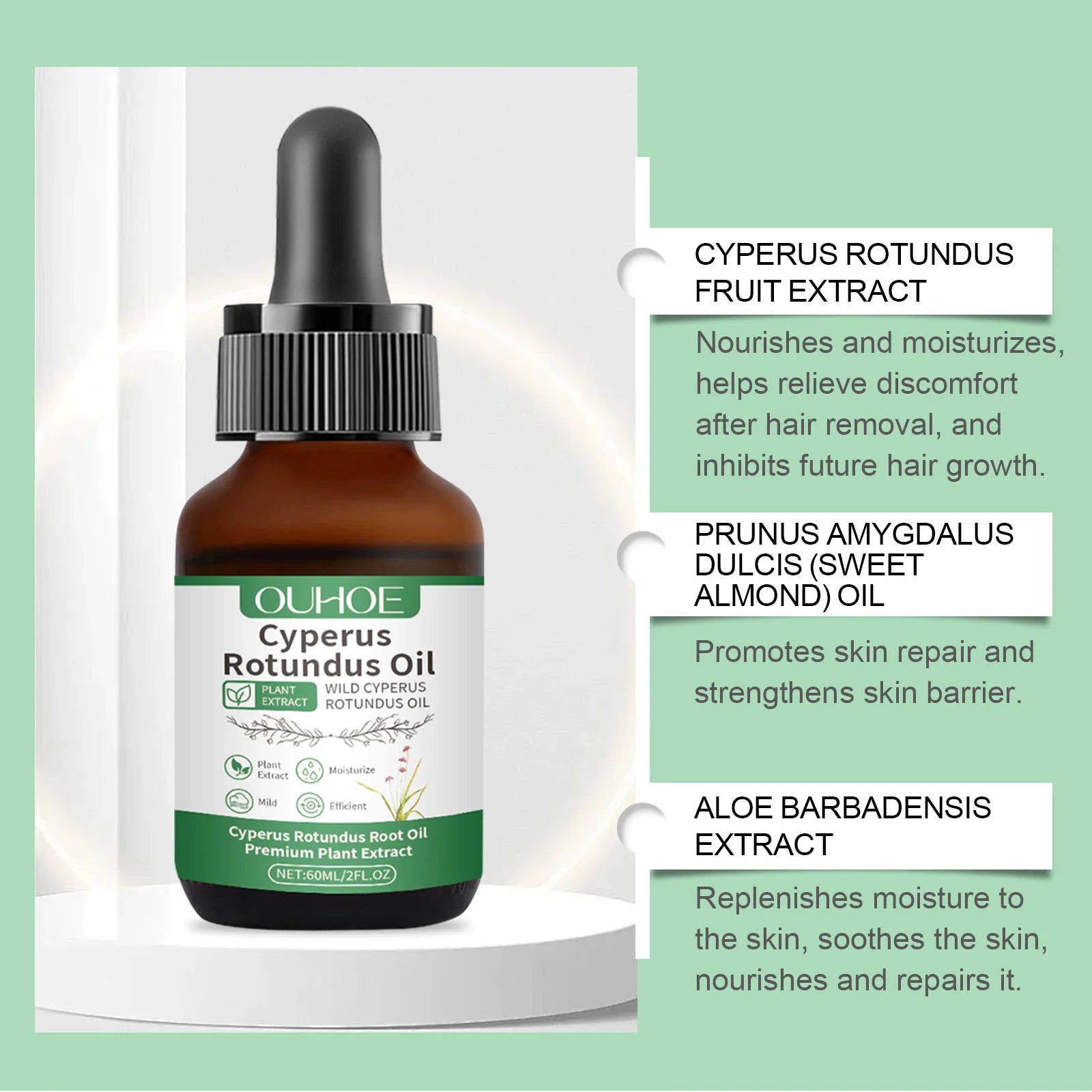 Cyperus Rotundus Hair Removal Inhibitor Cream | After Shave Hair Removal Inhibitor Peaceful Pleasures Health and Wellness