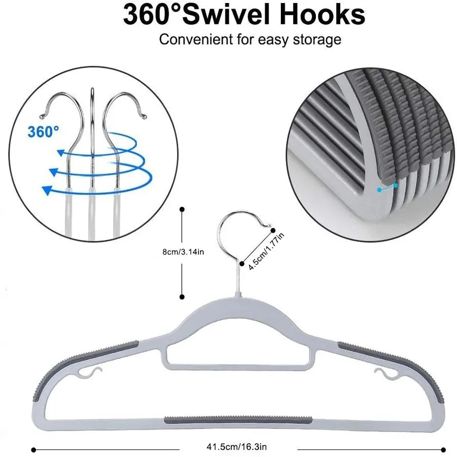 10/20/30pcs plastic coat hanger, non-slip super thin space-saving suit hanger pants hanger, sturdy and durable, with 360° hooks Peaceful Pleasures Health and Wellness