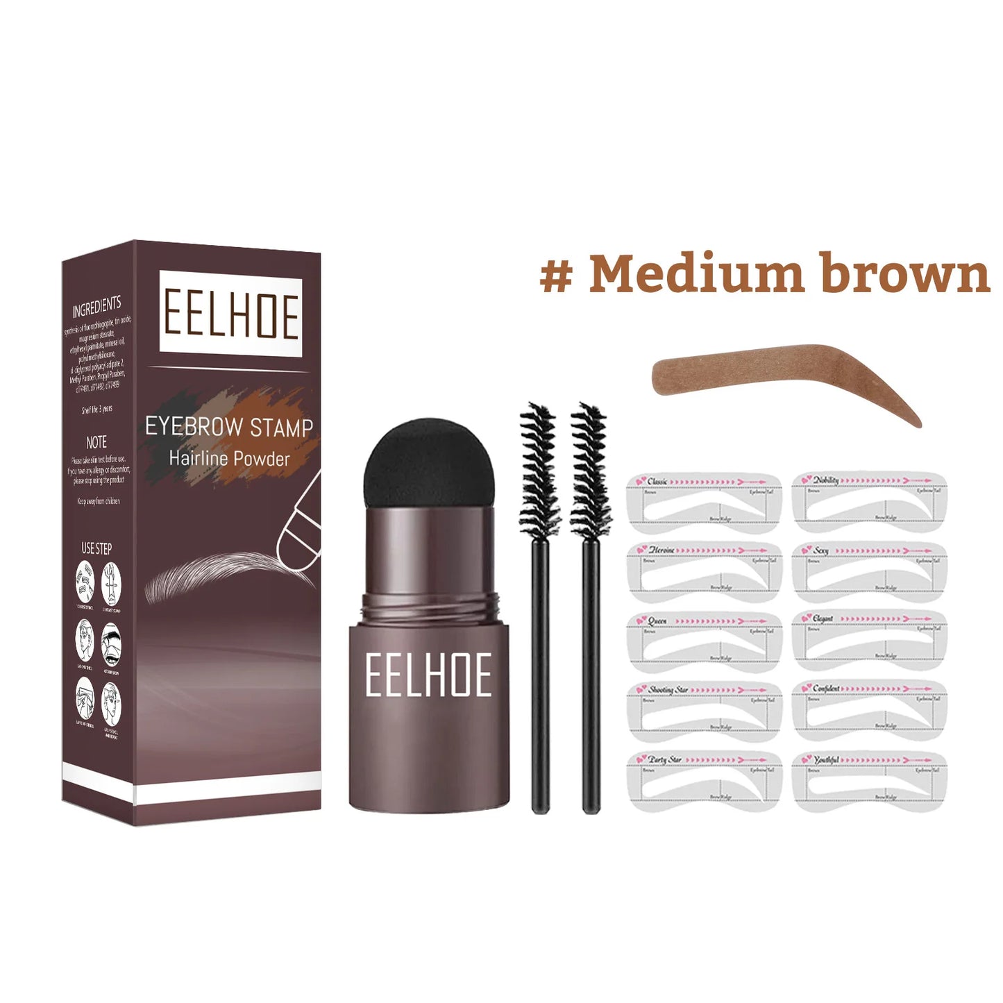 EELHOE Eyebrow Shaping Kit for Waterproof Makeup Peaceful Pleasures Health and Wellness Brown Set