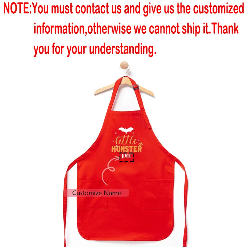 Personalized Little Monster Kids Halloween Apron | Boys & Girls