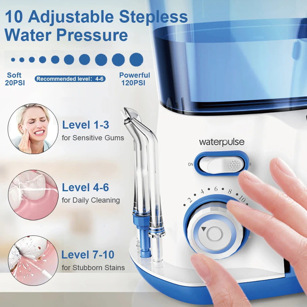 Oral Irrigator Dental Water Flosser for Teeth High Pressure Electric Dental Irrigator Water Flosser Mouth Washing Machine 800ML Peaceful Pleasures Health and Wellness