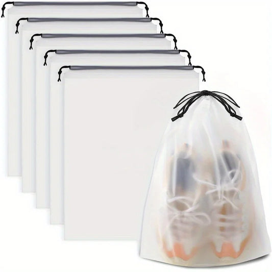 Waterproof Transparent Drawstring Storage Bags – 5/10/20 Pack Drawstring Storage Bags Peaceful Pleasures Health and Wellness 5Pcs